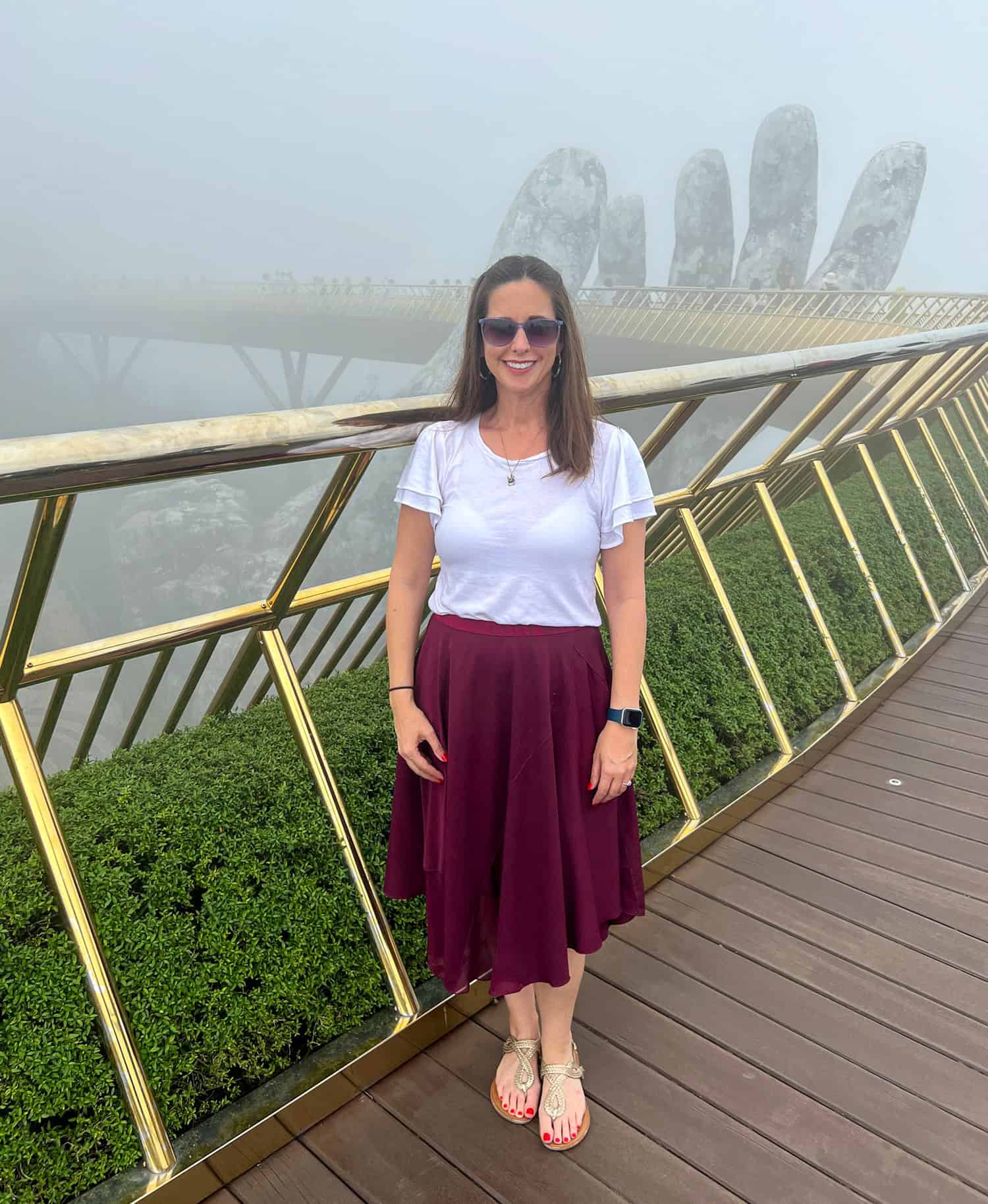 Kel on the Golden Bridge, Vietnam (photo by Dave Lee)
