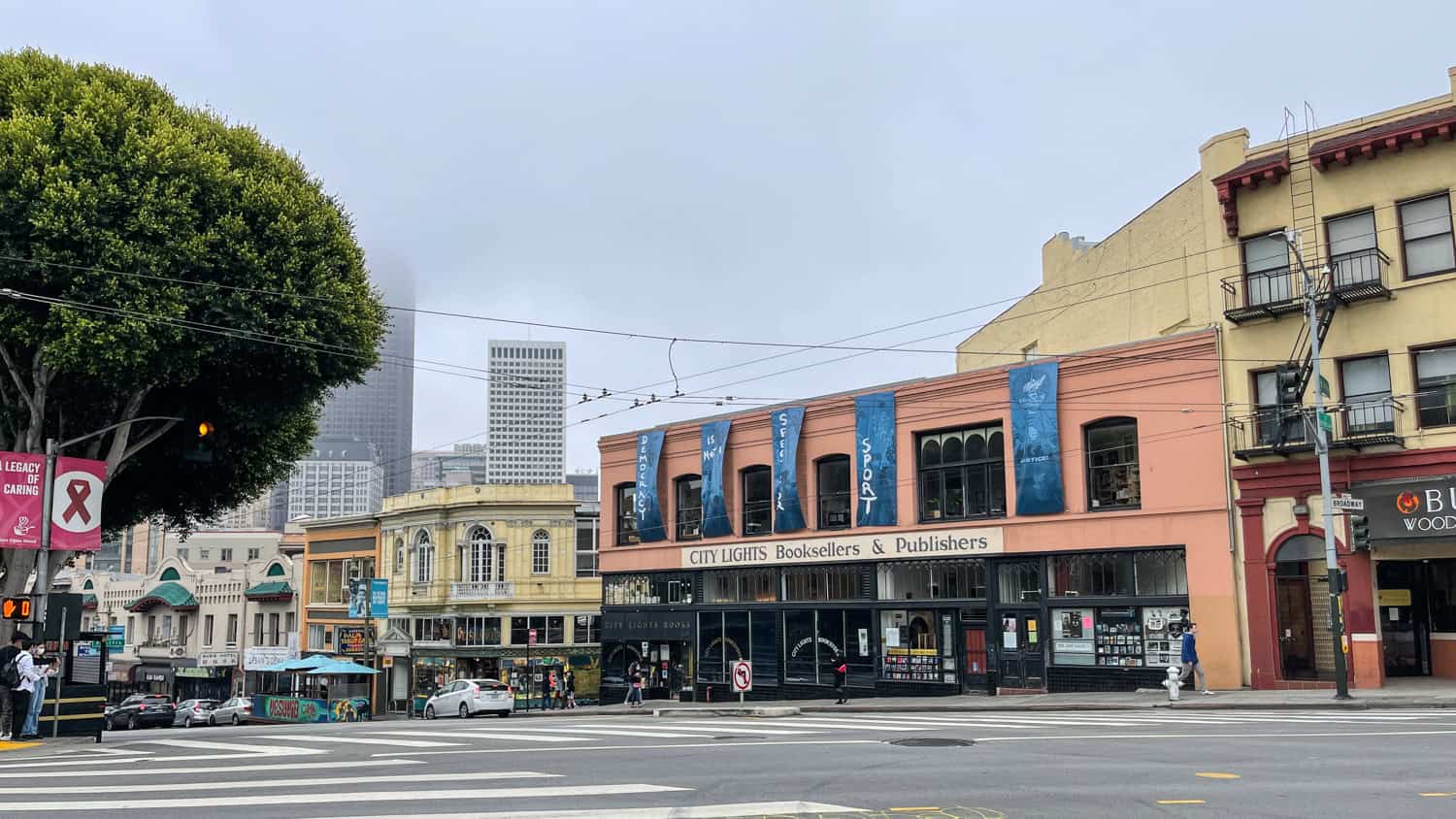 City Lights Bookstore in North Beach, one of the most interesting parts of San Francisco for walking. (photo: Dave Lee)