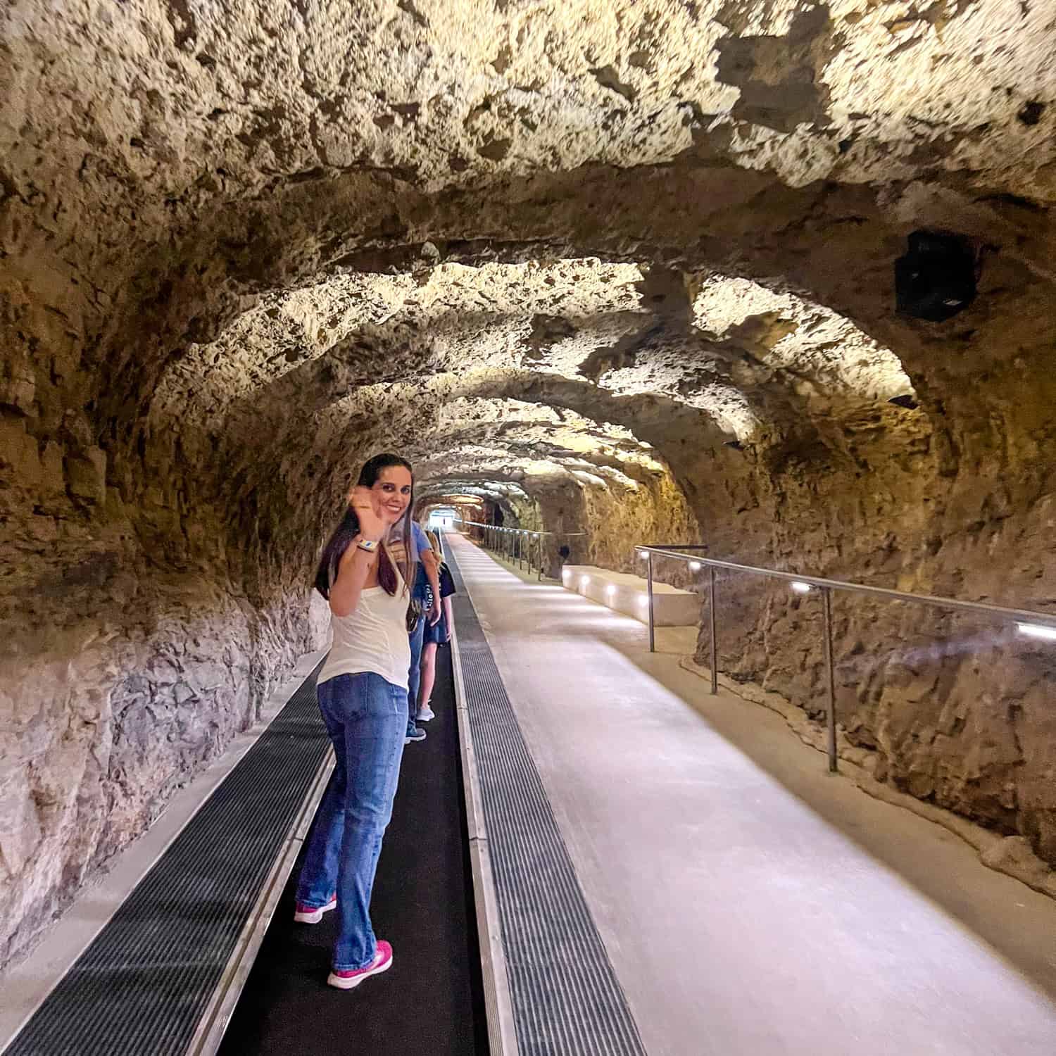 Kel on the Belt Assisted Transport as we exit the Hidden Wonders cave