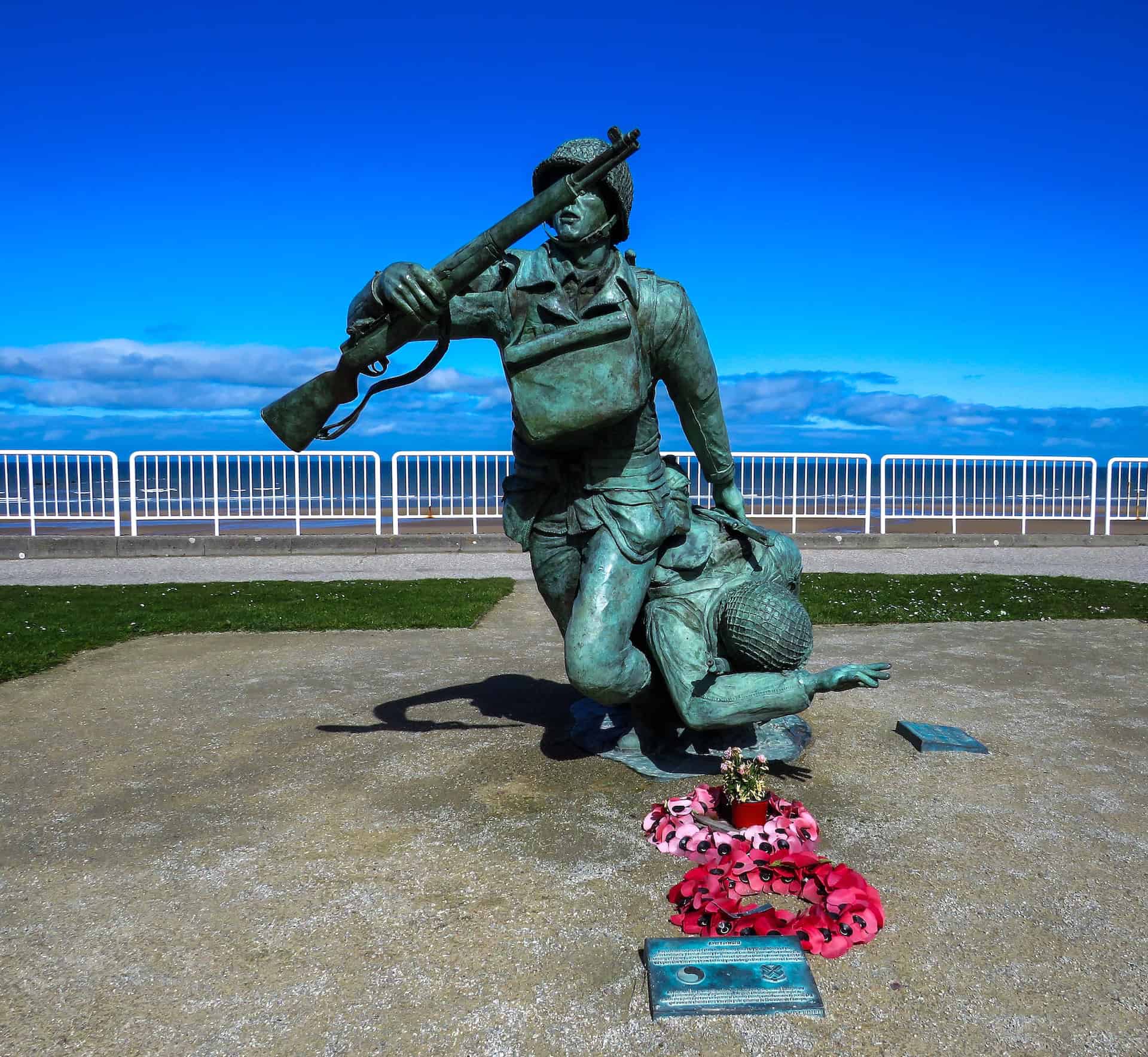 Statue at Omaha Beach, one of five beaches visited on a Band of Brothers tour (photo: Mark Lawson)