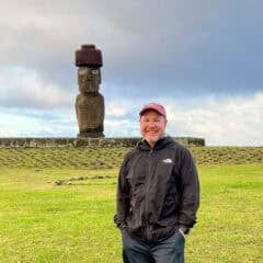 Dave at Ahu Ko Te Riku on Rapa Nui (Easter Island), Chile.