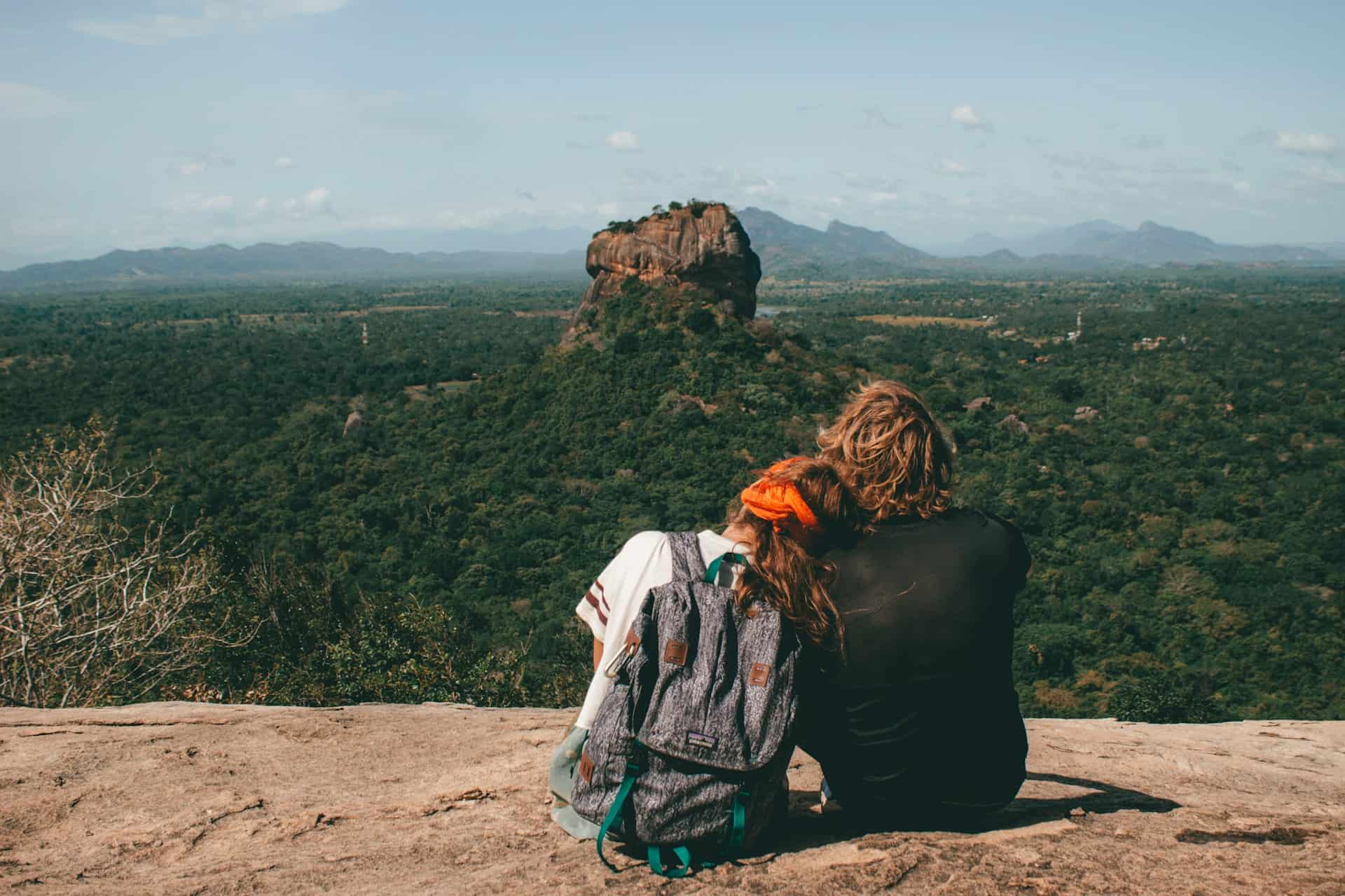A couple looks at Sigiriya Rock in Sri Lanka (Lou Lou B Photo)