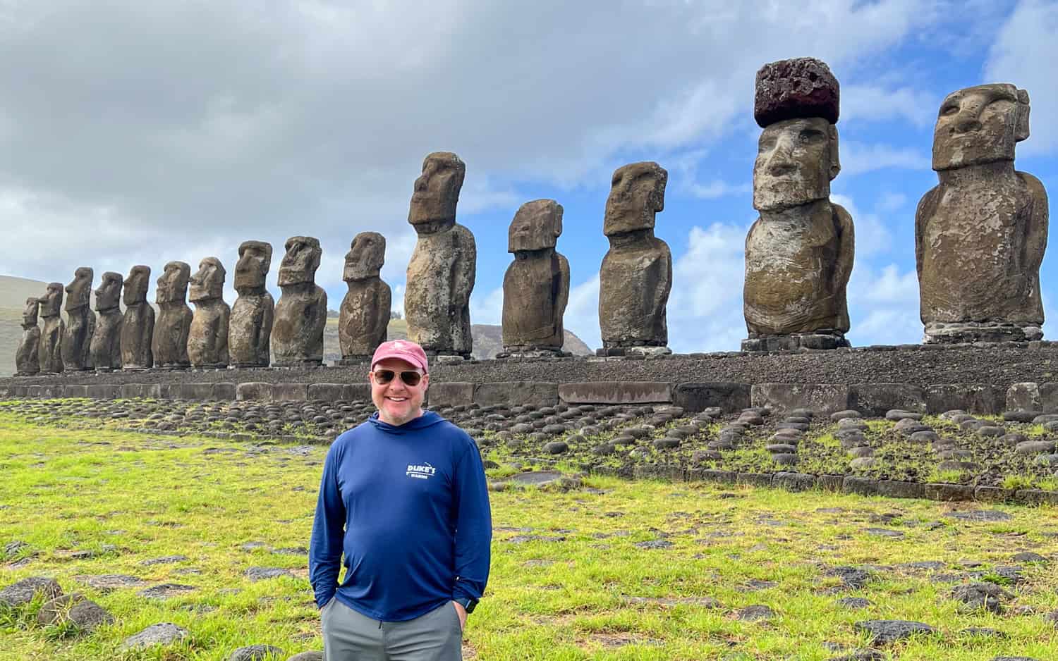 Dave at Ahu Tongariki (photo by Kelly Lemons).