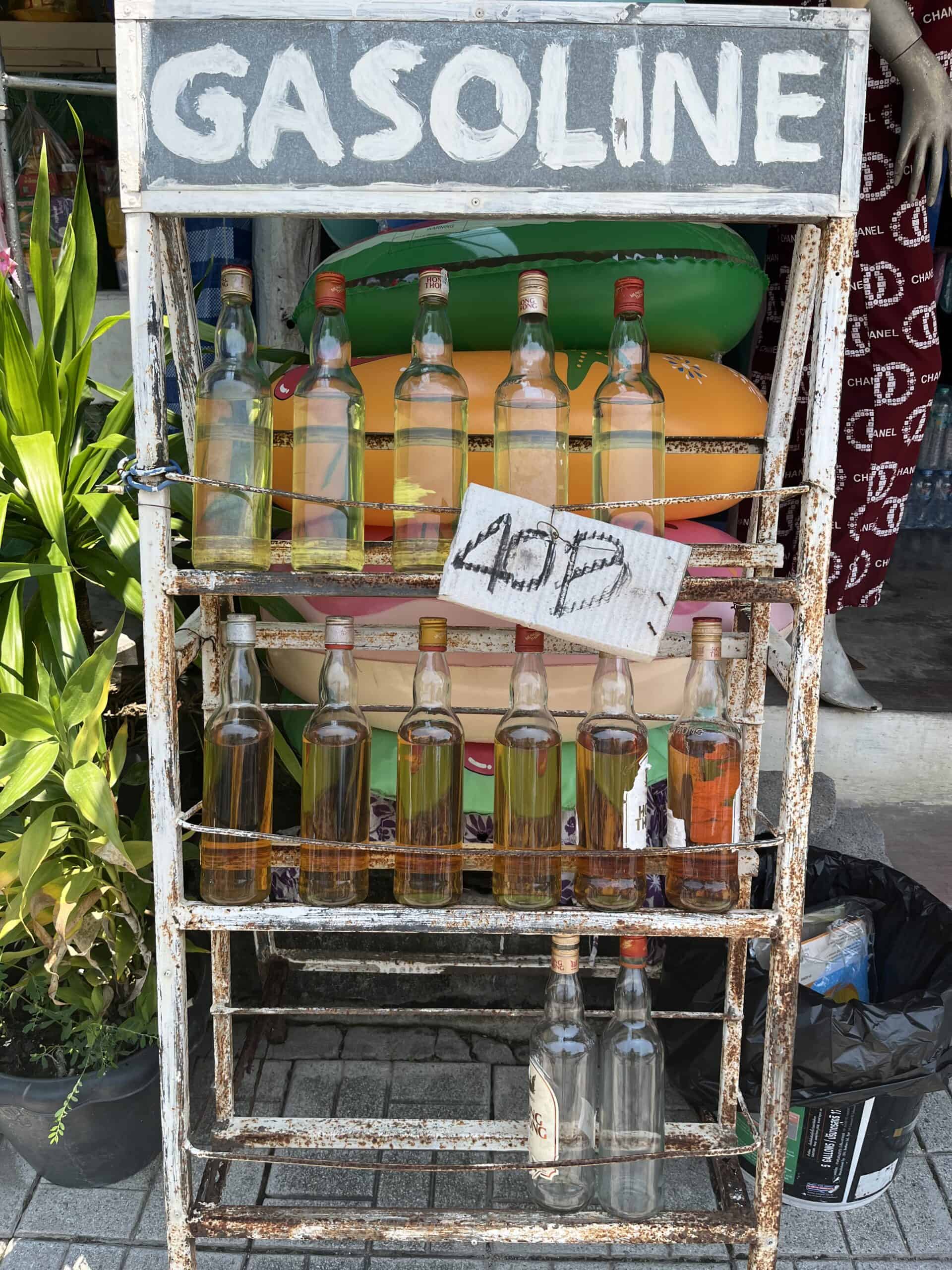 Gasoline for sale in Thailand.