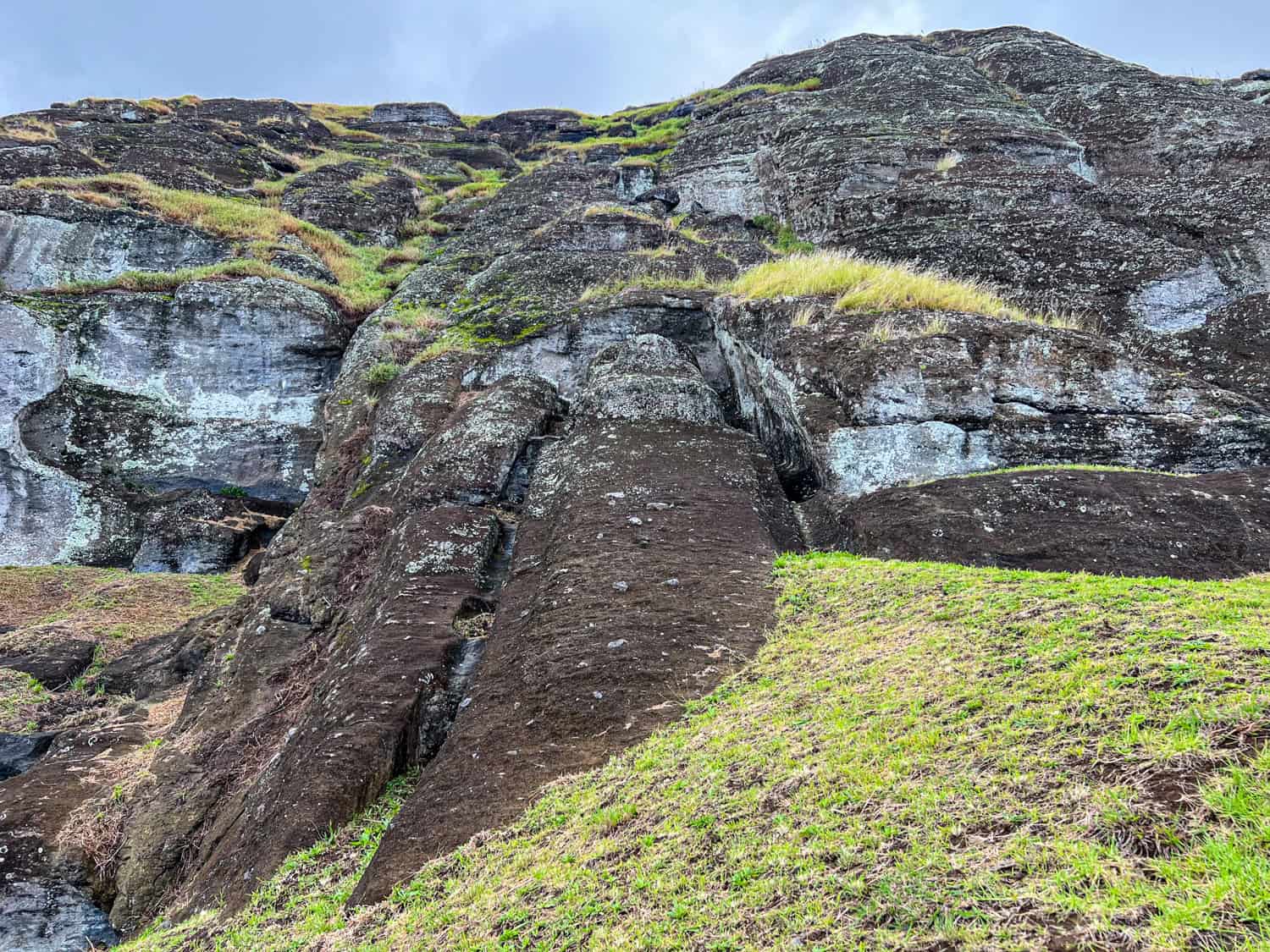 "El Gigante" moai at Rano Raraku.