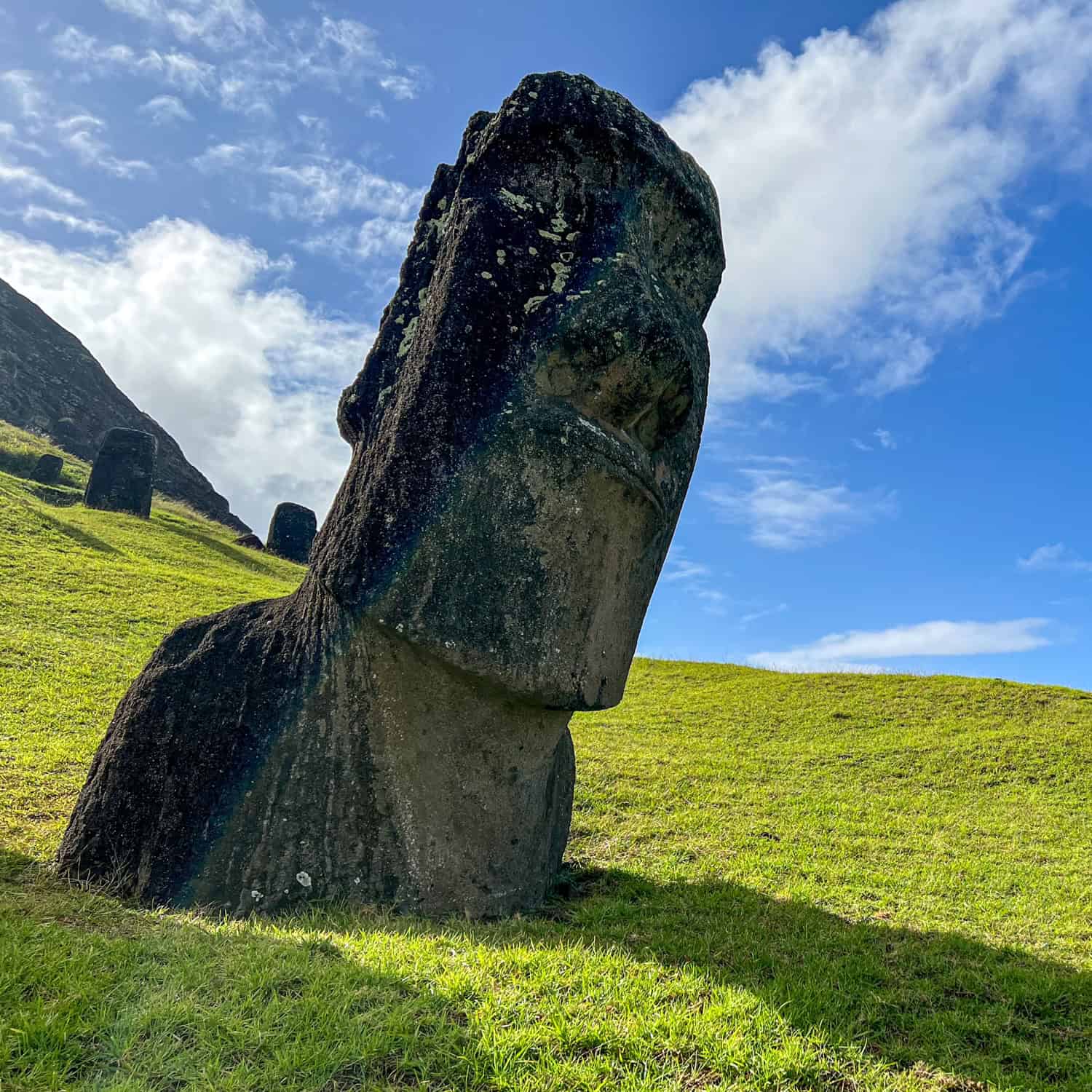Moai statue at Rano Raraku on Rapa Nui.