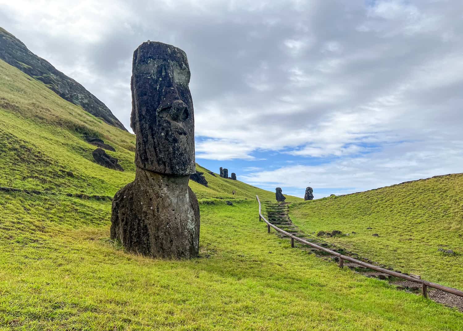 Moai statue.