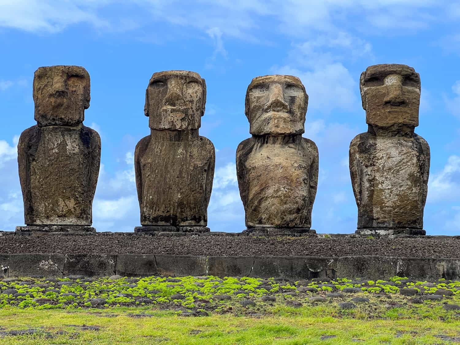 Moai statues at Ahu Tongariki.