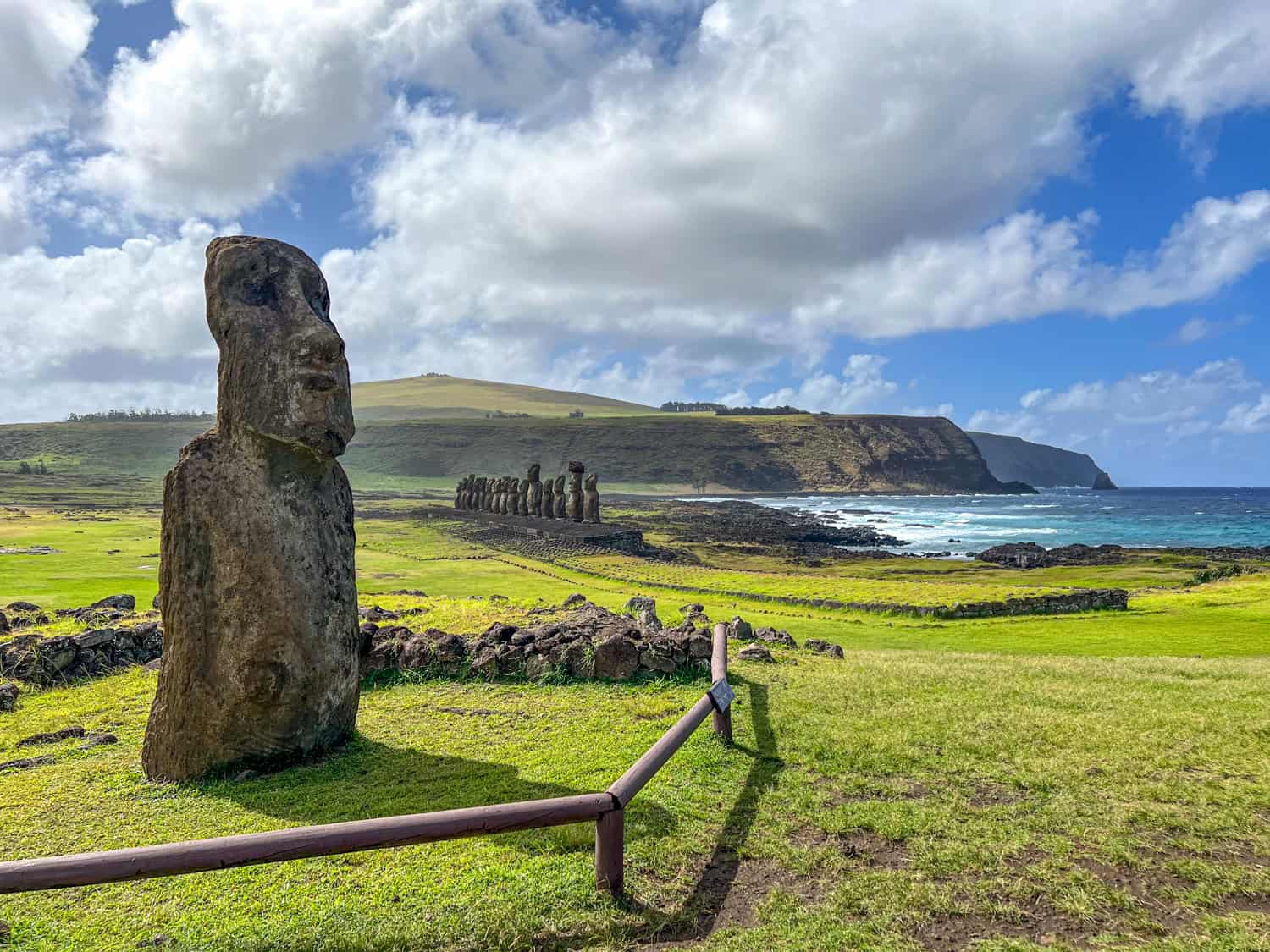 Moai statues at Ahu Tongariki.