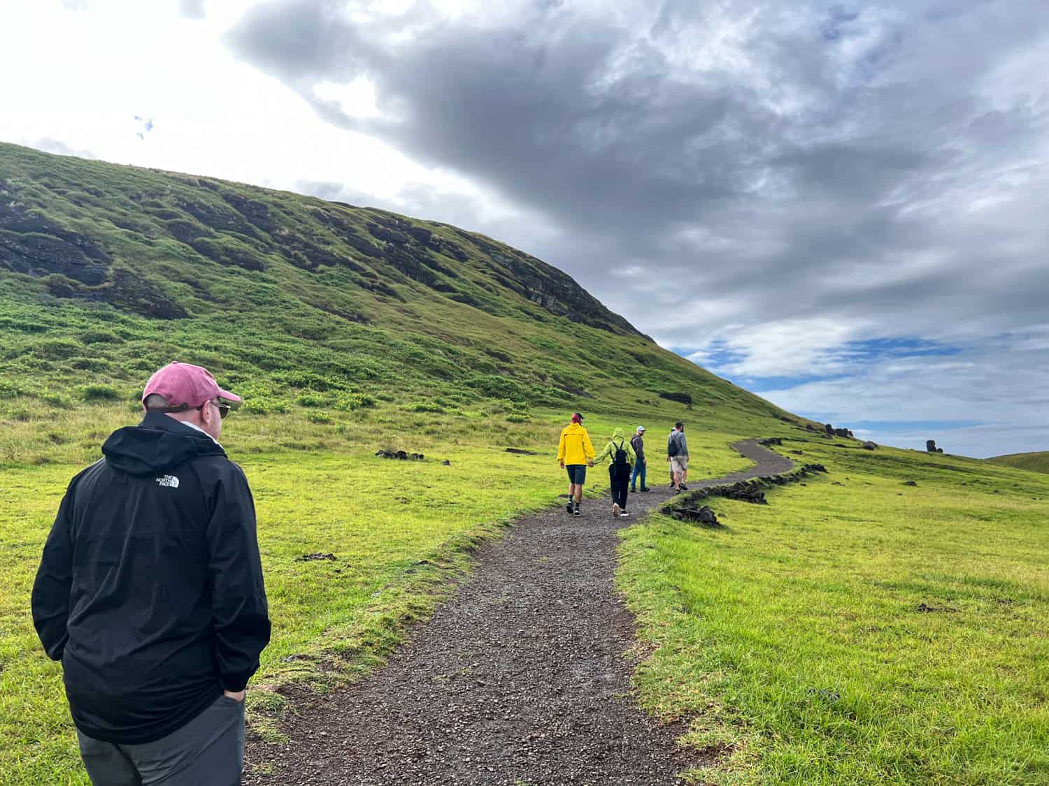 Our tour group walks toward the moai quarry (photo by Kelly Lemons).