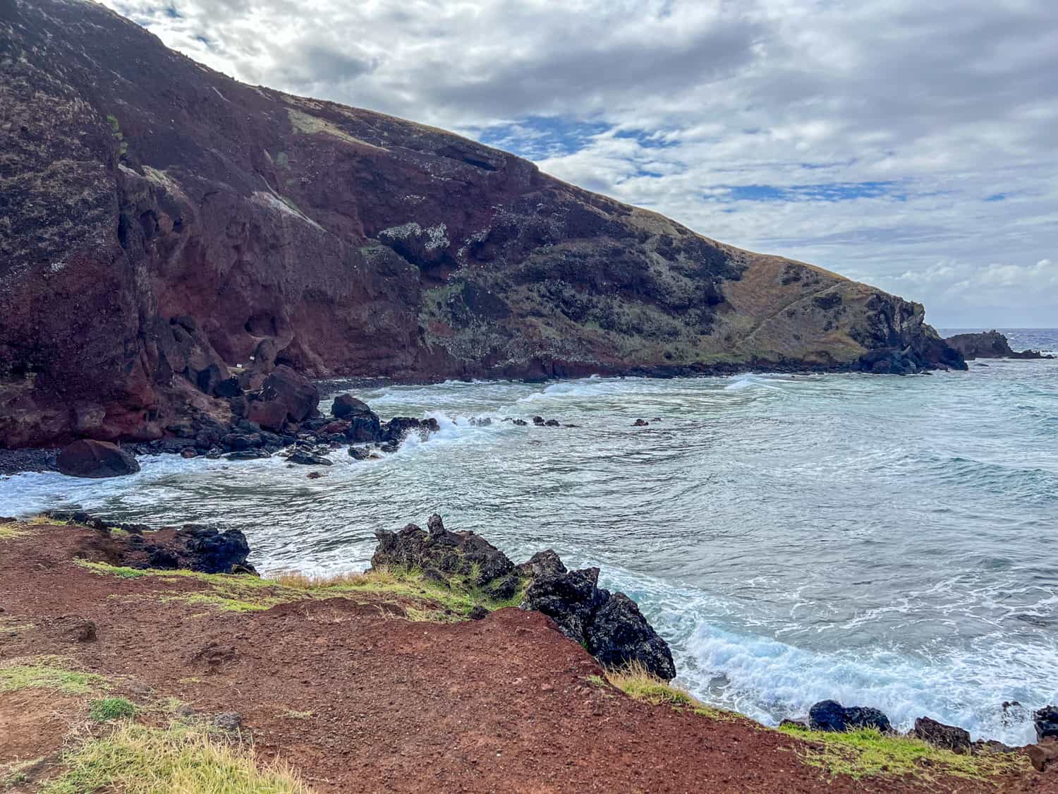 Ovahe Beach at high tide.