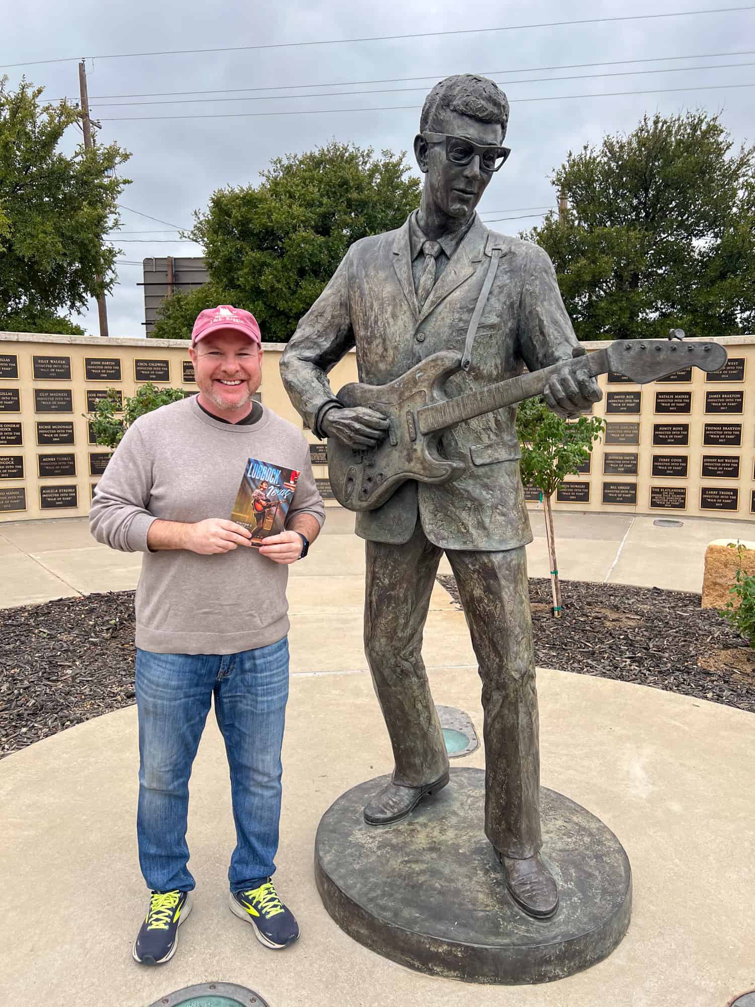 Dave with the Buddy Holly Statue in Lubbock, TX.