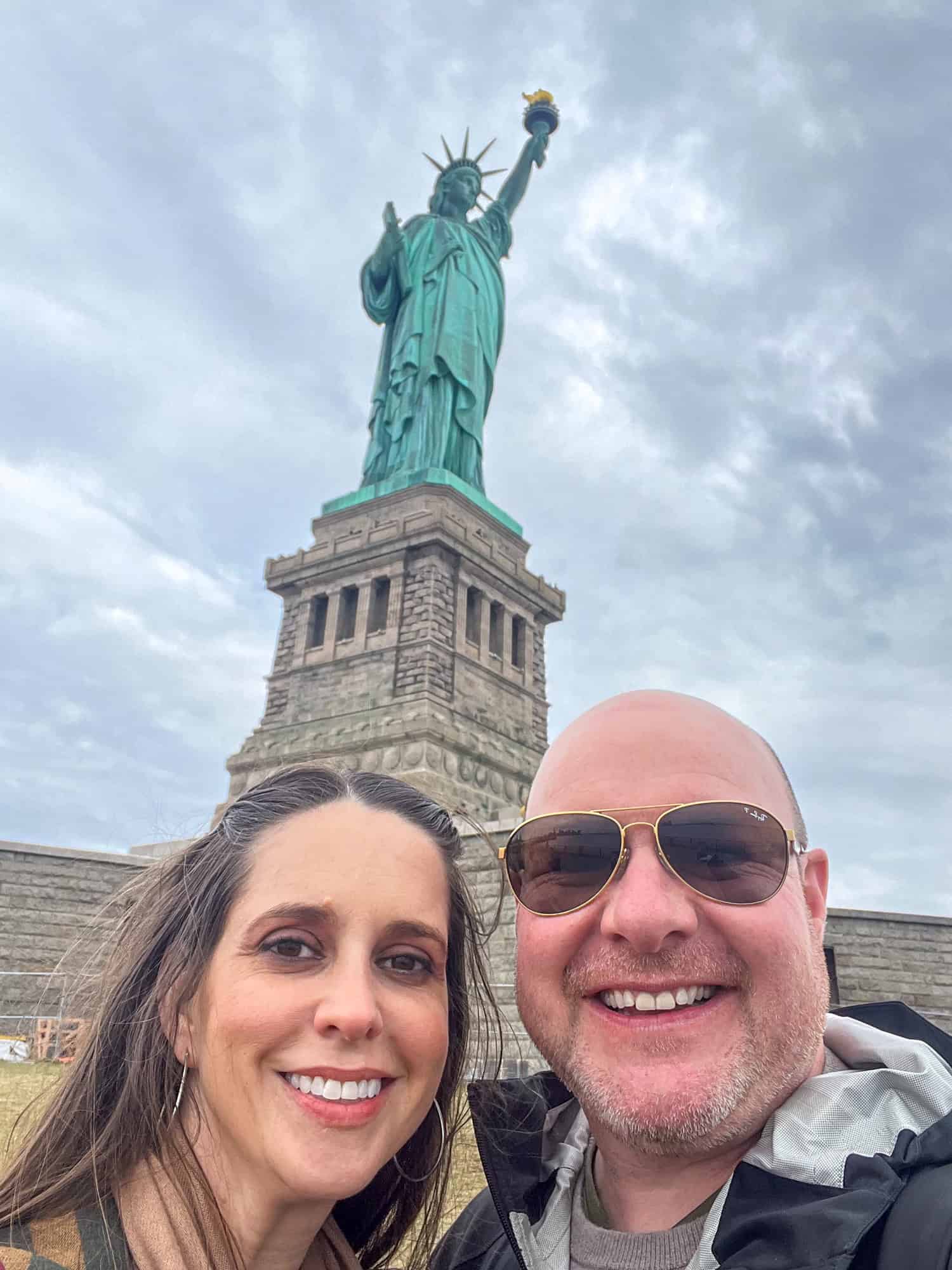 Kel and Dave at the Statue of Liberty in NYC.