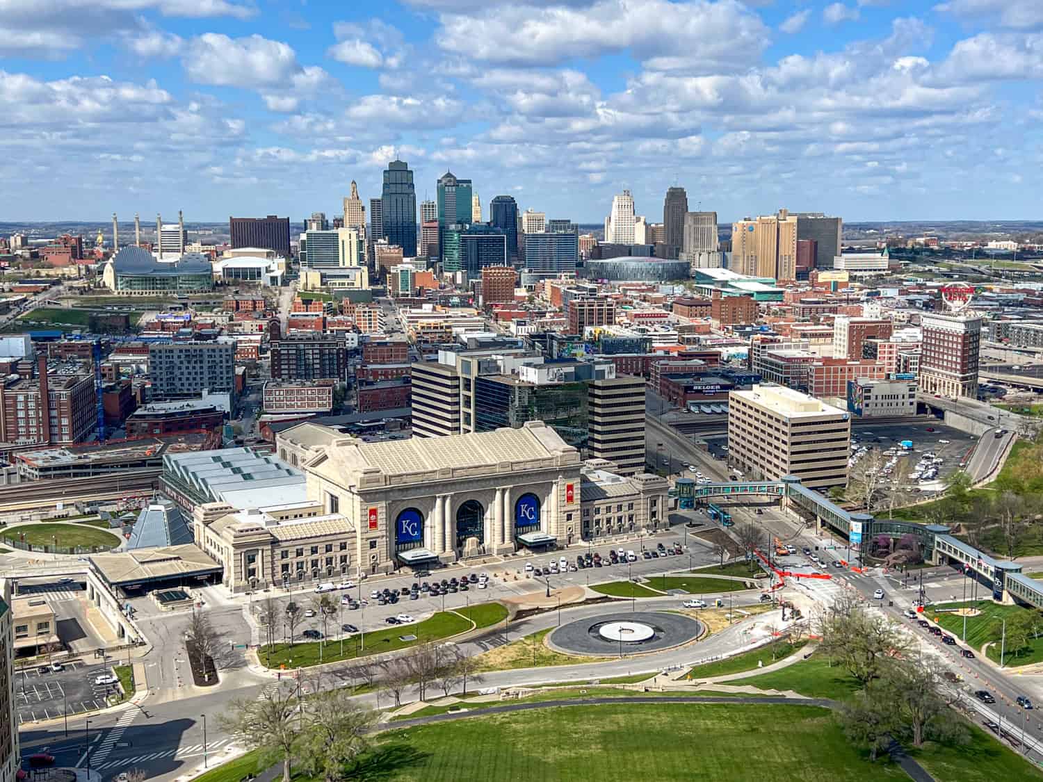 The view of Kansas City, Missouri, from atop the National World War 1 Museum and Memorial.
