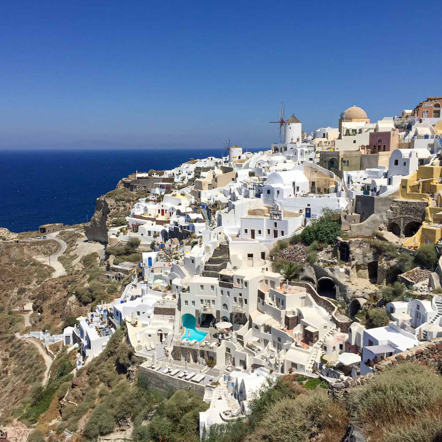 Santorini is a popular option when island-hopping in Greece.