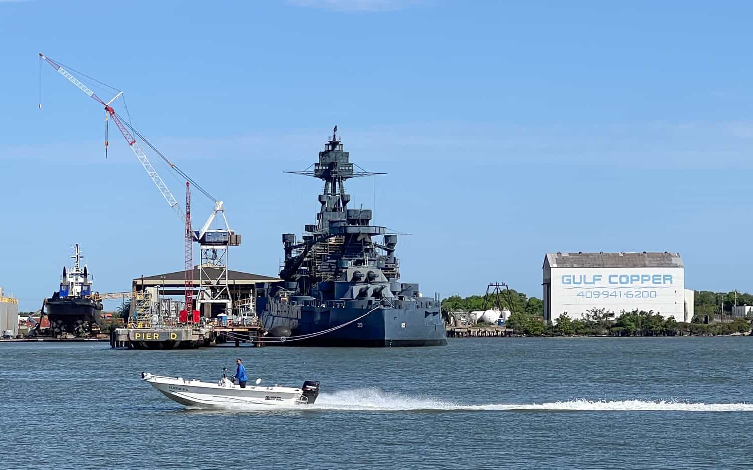 The Battleship USS Texas is being restored in Galveston.