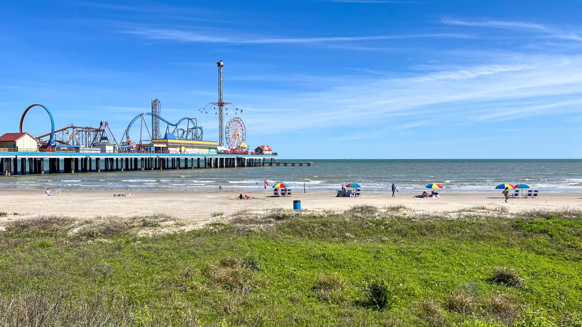 Galveston Beach and Pleasure Pier.