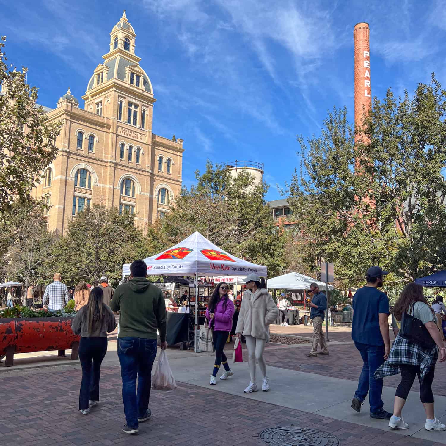 The weekend farmers market at the Pearl.