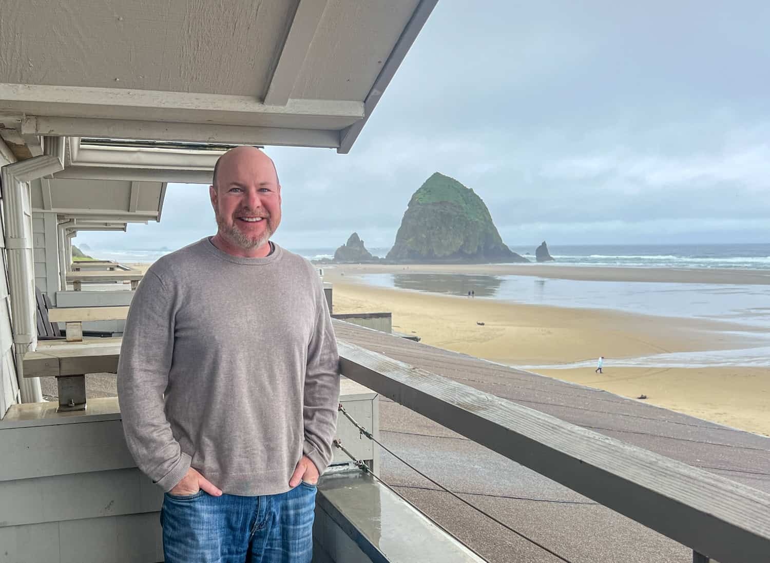 Cannon Beach as seen from our balcony at Surfsand Resort (photo by Kelly Lemons).