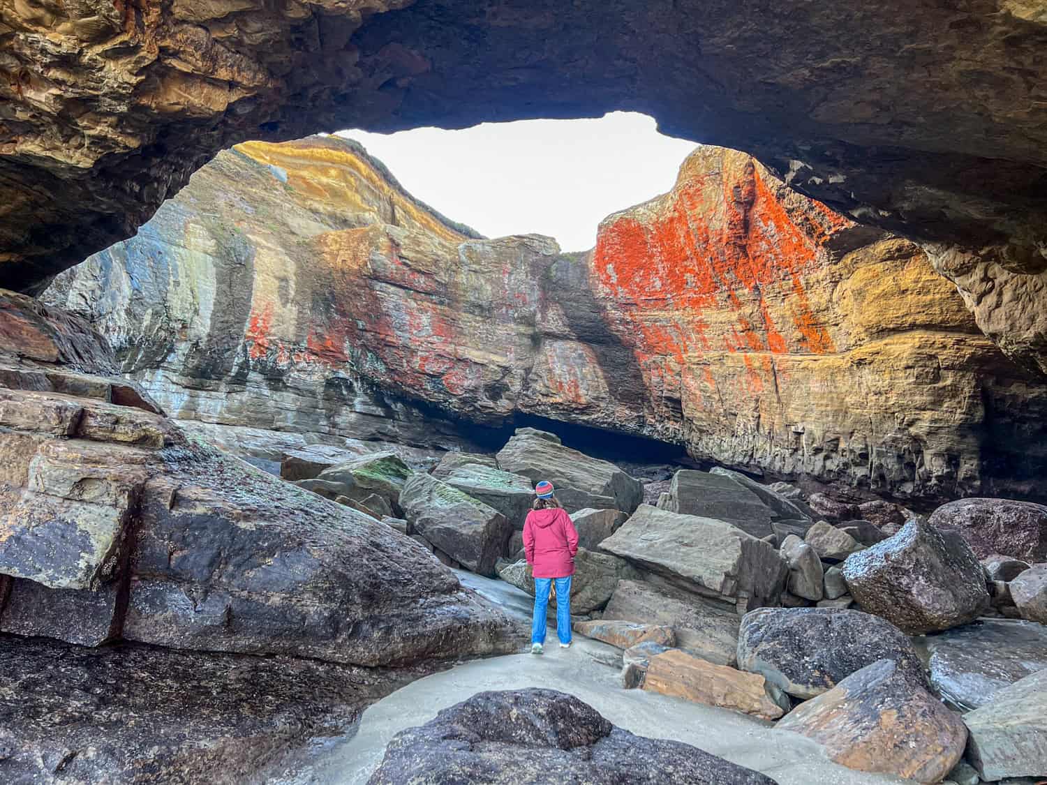 Kel inside the Devils Punchbowl at low tide.