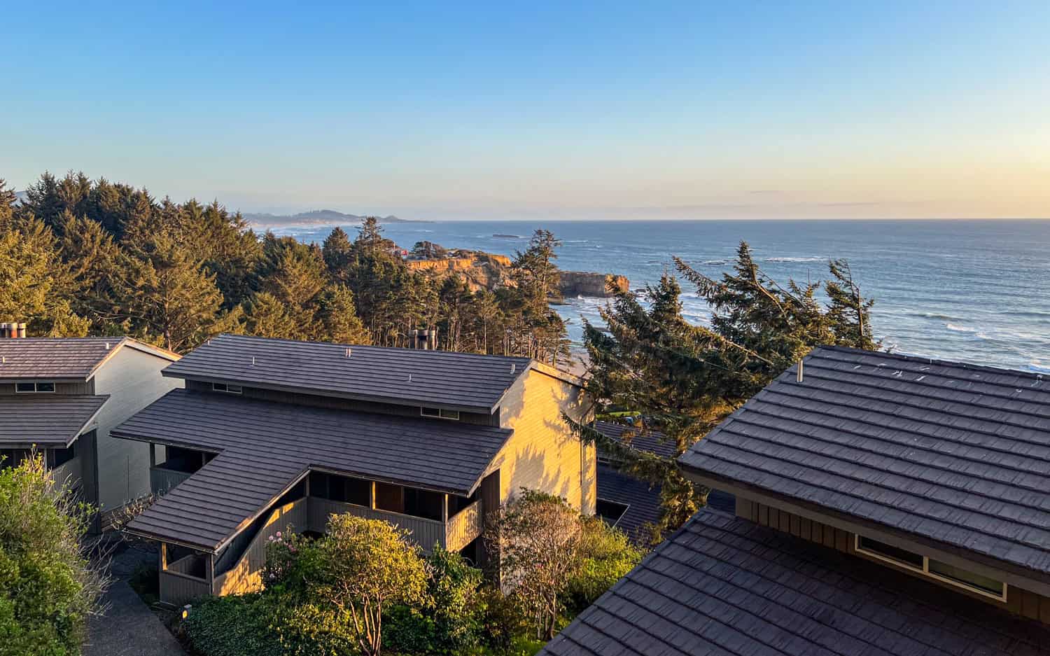 View toward Devils Punchbowl from our room at the Inn at Otter Crest.
