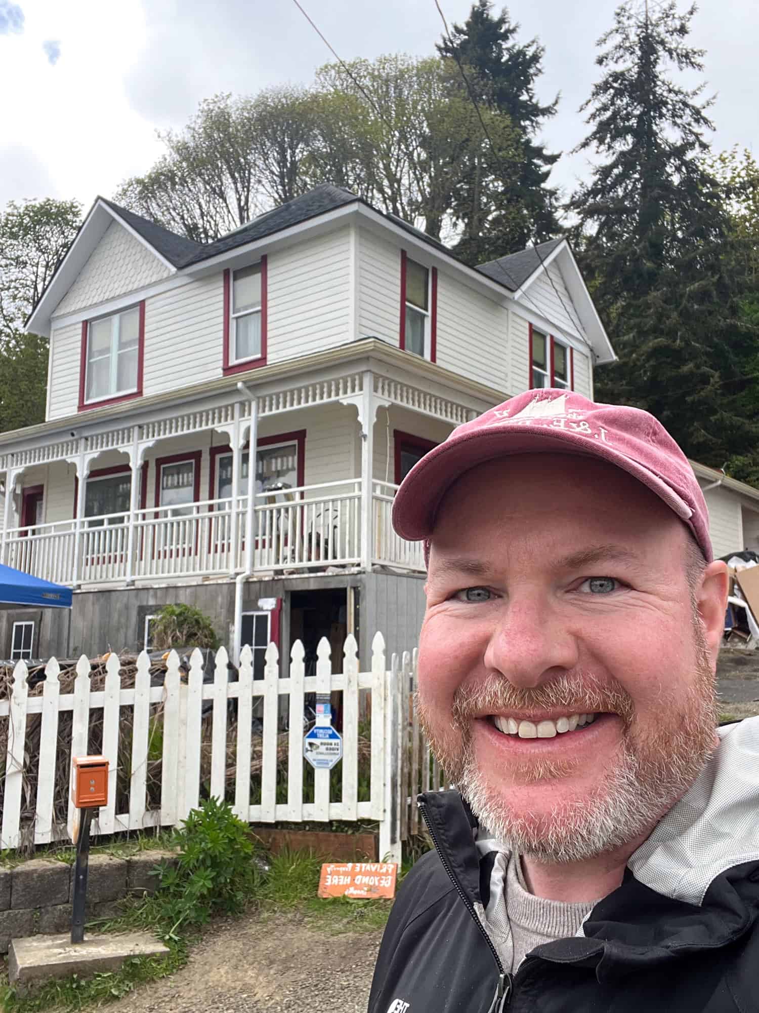 Dave at the house where Mikey lived in "The Goonies" movie.