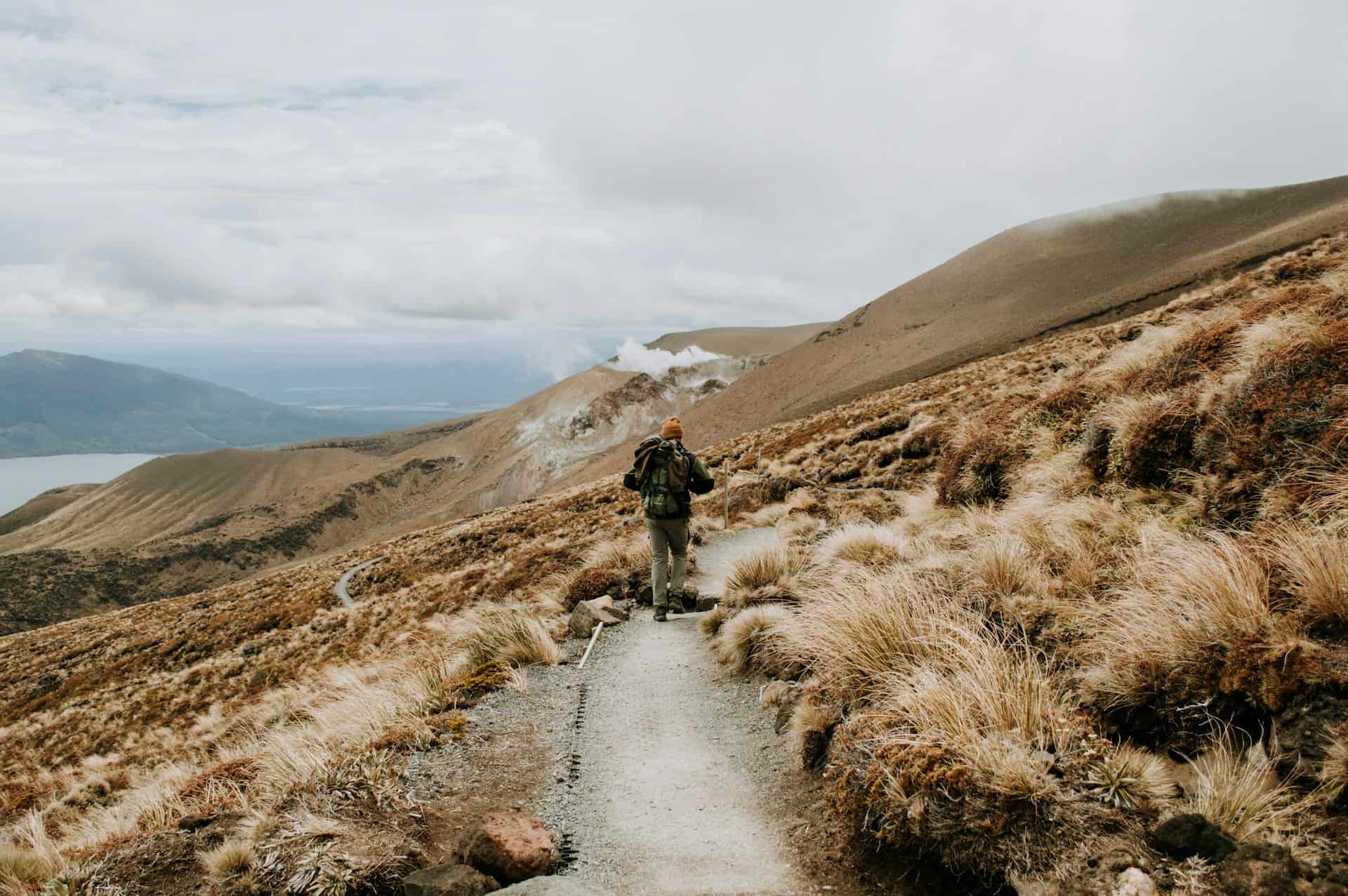 A hiker on the Tongariro Crossing (photo: Katie McBroom, Unsplash).