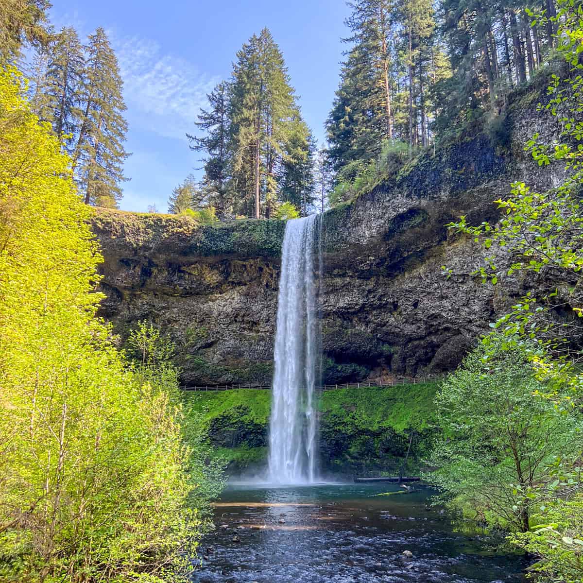 The South Falls as seen hiking in Silver Falls State Park, Oregon.
