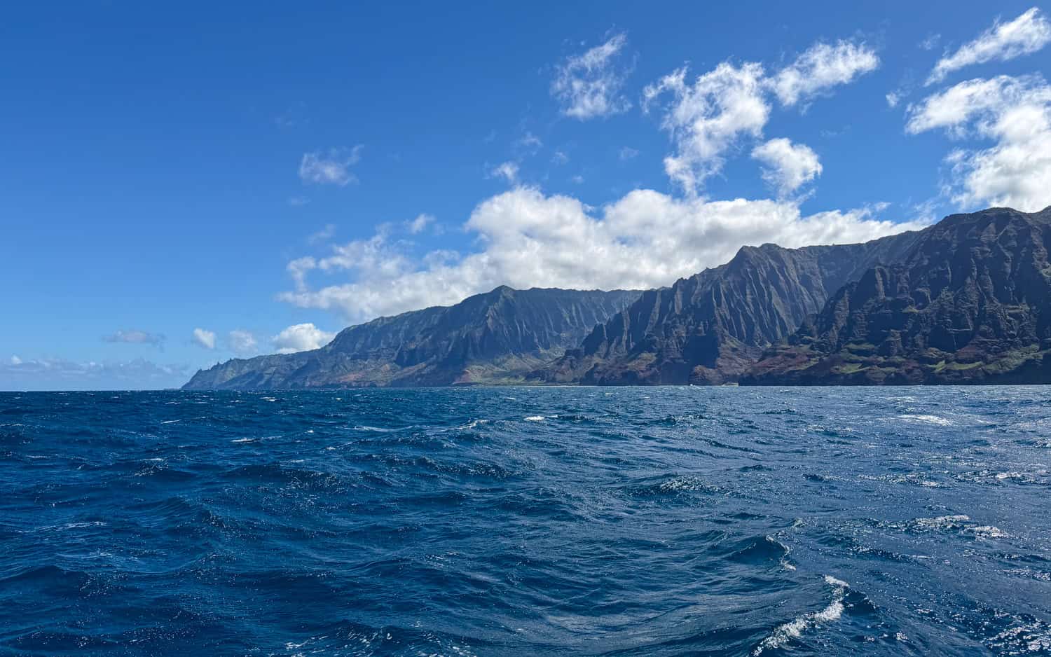Four to five foot seas off the coast of Kauai.