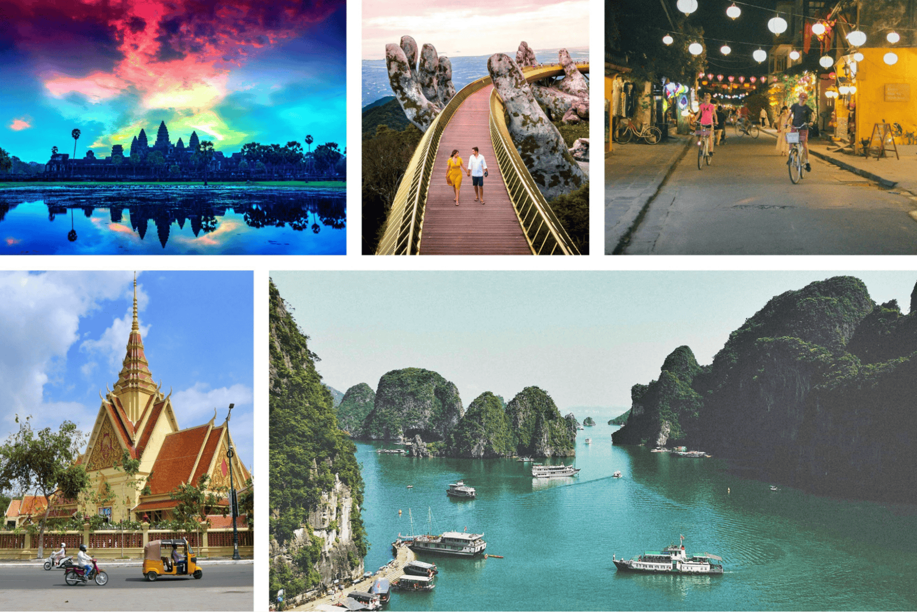 Cambodia and Vietnam photo collage