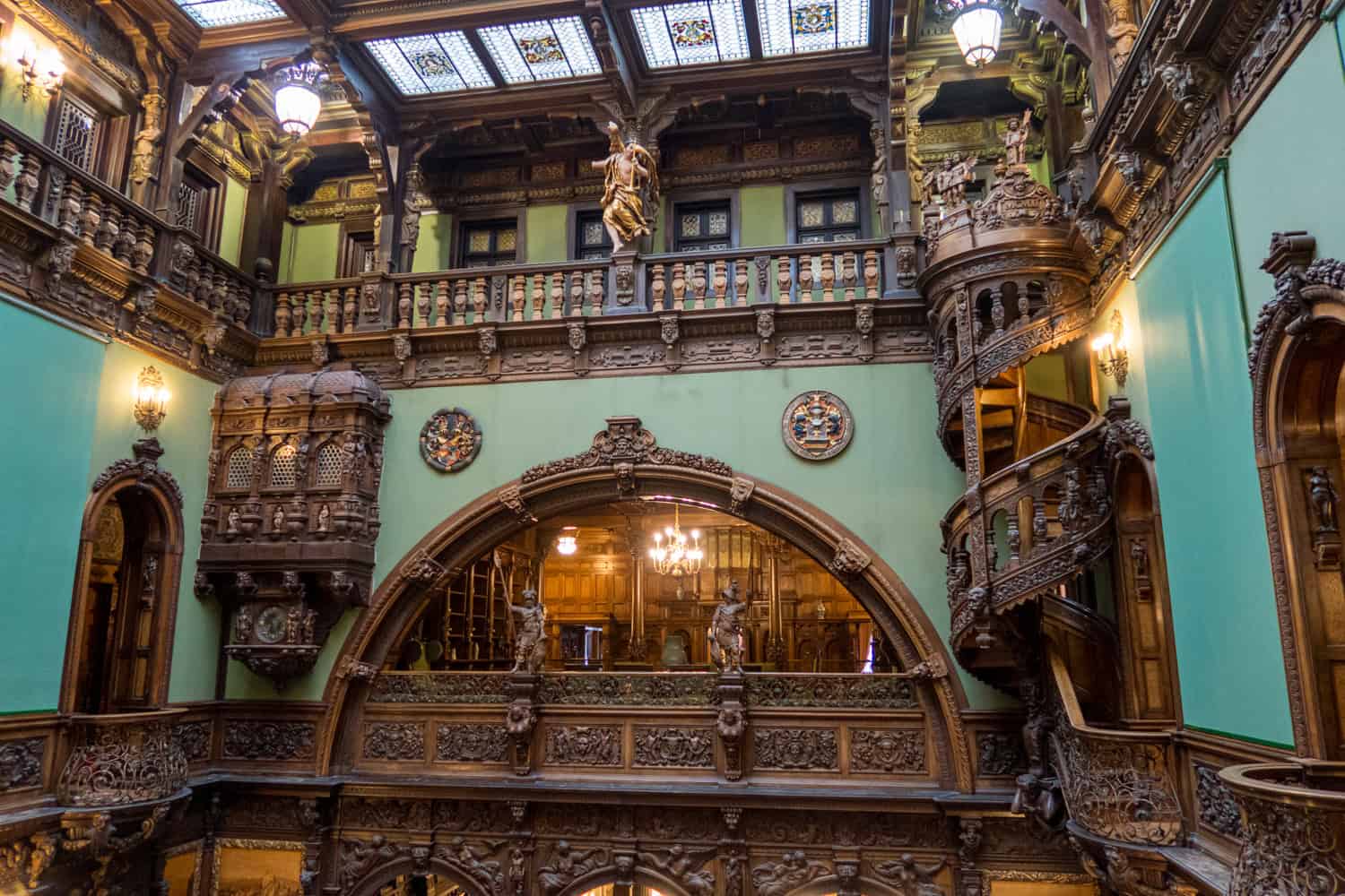 Grand Hall interior at Peles Castle in Sinaia