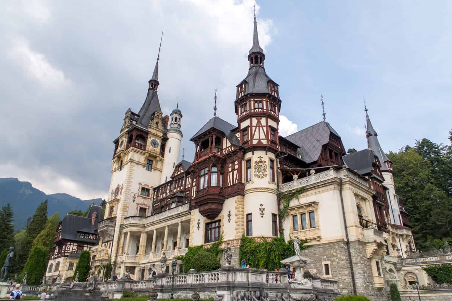 Exterior view of Peles Castle in Sinaia, Romania
